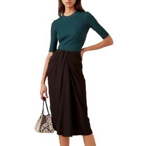 Rosetta Getty Twist Front Stretch Cotton skirt XS